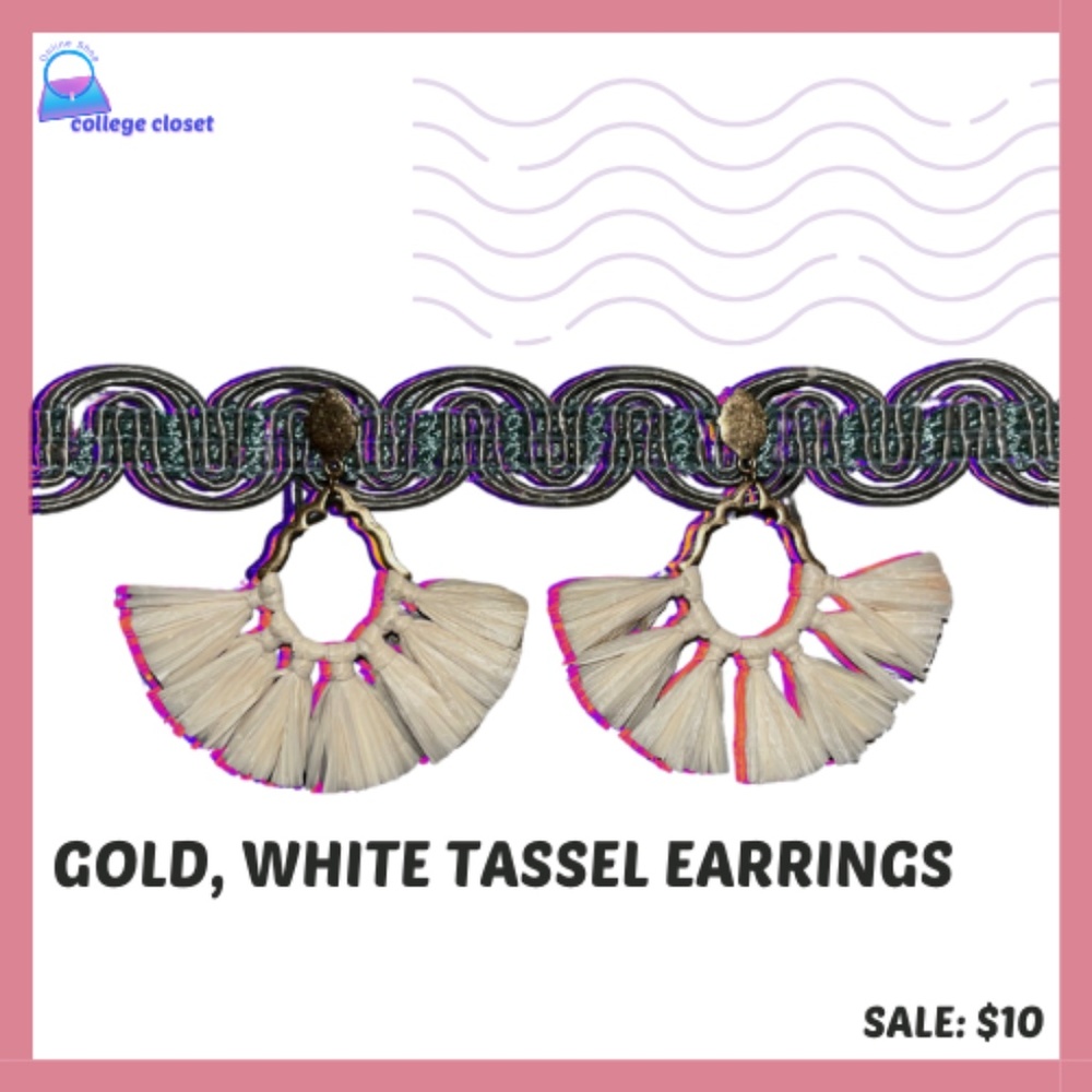 White Tassel Earrings